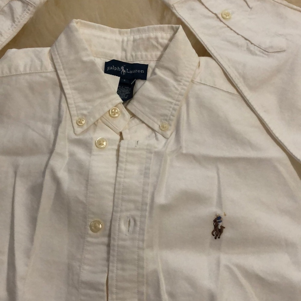 Youth white button down shirt by Polo